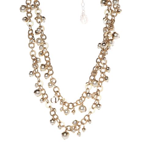 christian dior pearl necklace|christian dior gold chain necklace.